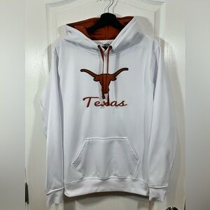 Texas Longhorns Women’s White Embroidered Fleece Pullover Hoodie, Size: Medium